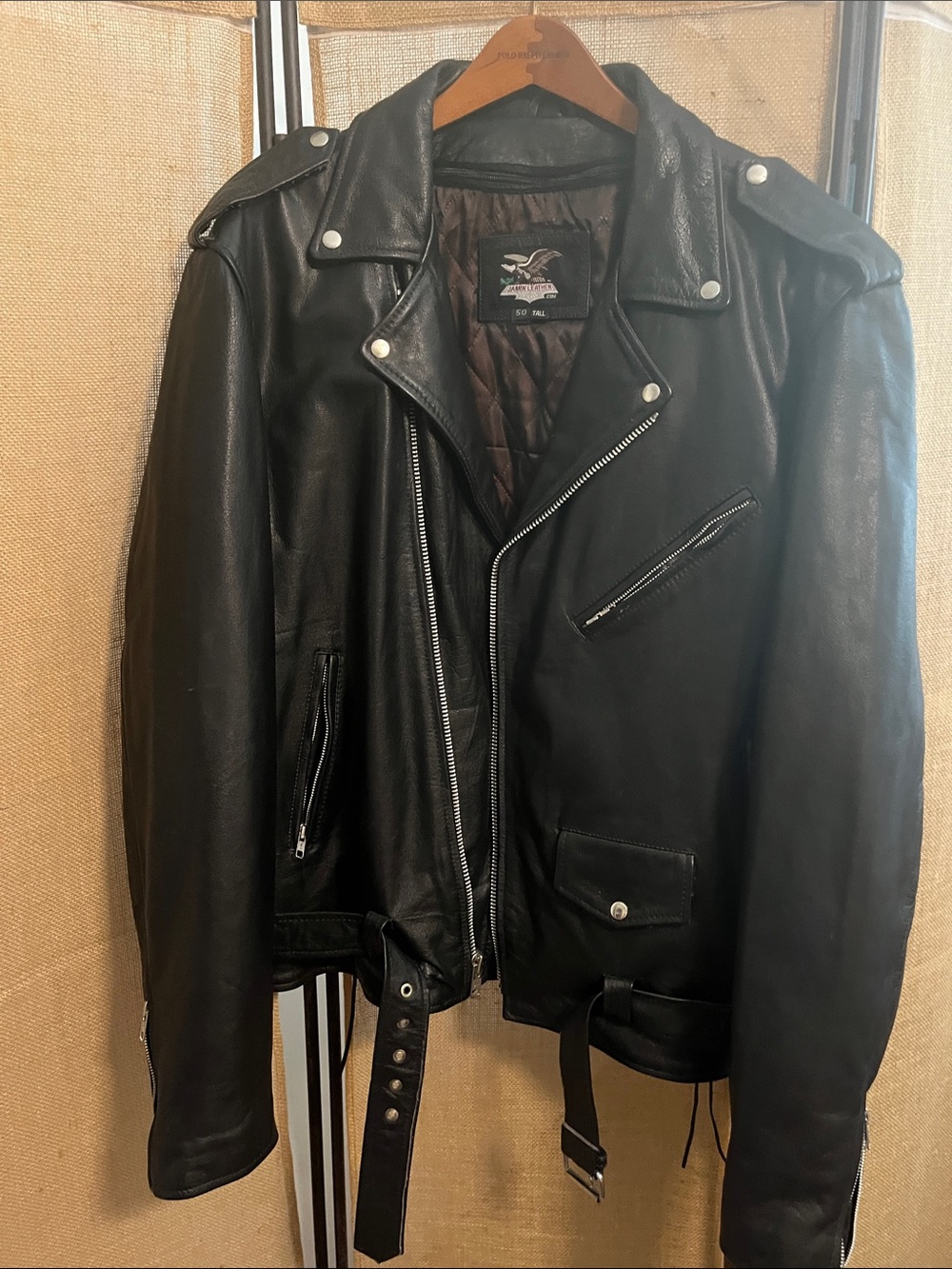 Classic Black Leather Moto Bomber Jacket